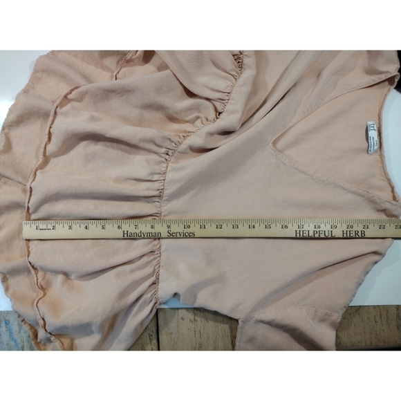 Zara trf apricot peplum long sleeve top - Picture 5 of 8